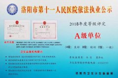 喜讯！洛阳市第十一人民医院荣获“2018年医疗机